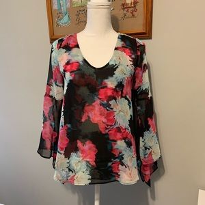 Jennifer Lopez bell-sleeve blouse SZ XS